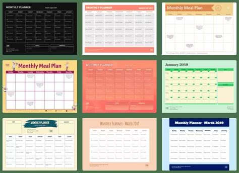 Printable Monthly Planner Templates To Edit Online