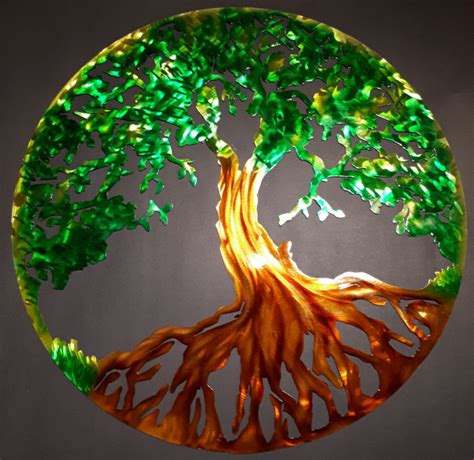 Green Tree Of Life Metal Art Inch