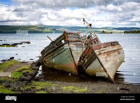 Wreck Fishing Boat Boats Salen High Resolution Stock Photography And