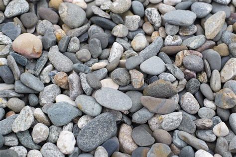 Flat Pebble Textured Natural Stone Background Top View Flat Stones