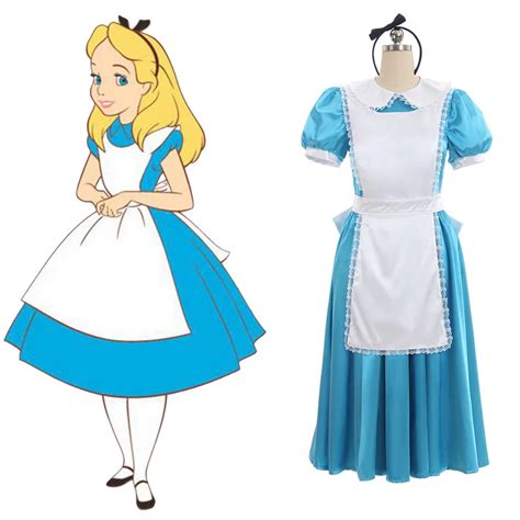 Alice In Wonderland Alice Uniform Dress Costume Adult Womens Halloween