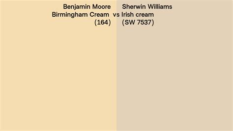 Benjamin Moore Birmingham Cream 164 Vs Sherwin Williams Irish Cream Sw 7537 Side By Side