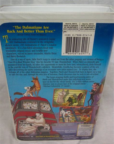 Walt Disney 101 DALMATIANS II Patch S London Adventure VHS VIDEO