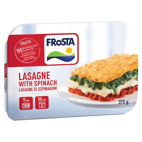 FRoSTA Lasagne ze szpinakiem 375 g kalorie kJ i wartości odżywcze