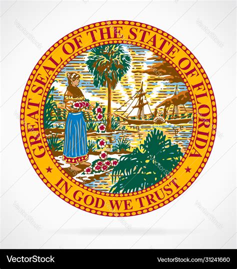 Great seal state florida fl Royalty Free Vector Image