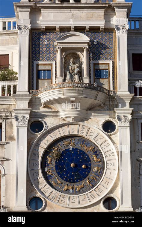 Detail Of The Clock Tower Torre Dellorologio Piazza San Marco