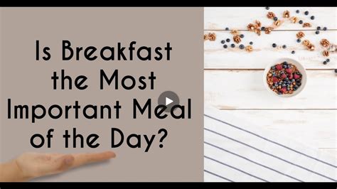 Is Breakfast The Most Important Meal Of The Day Youtube