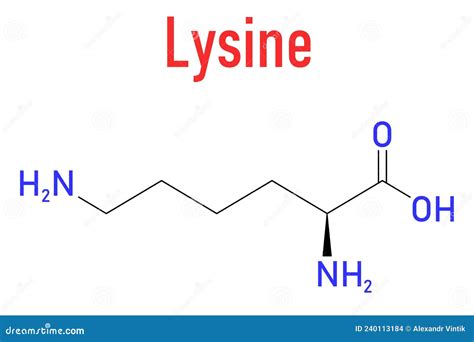 Molécula Lisina O Lisina De K Aminoácido Fórmula Esquelética
