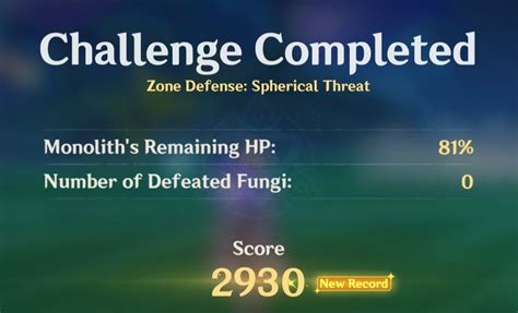 Fungi Defense Score Genshin Impact Hoyolab