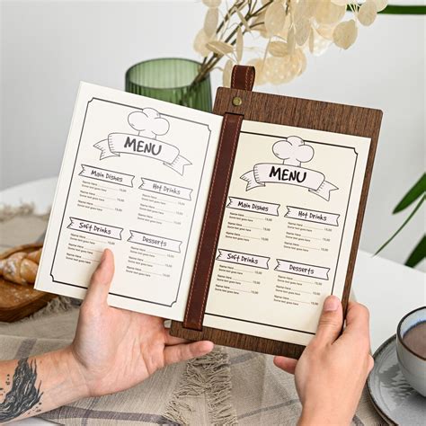 Restaurant Menu Board for Changeable Sheets, Durable Menu Cover Made of ...