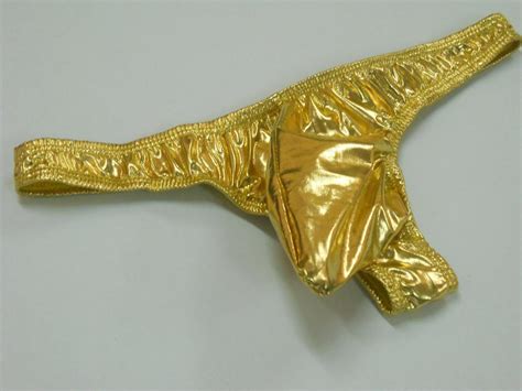 Fashion Care 2u Um397 1 Sexy Gold Metallic Porch T Back Mens Underwear