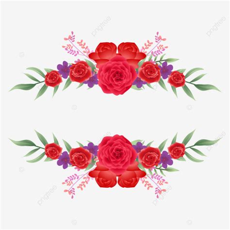 Red Rose Bouquet Vector Art Png Ic22828 Wedding Frame With Vector Red