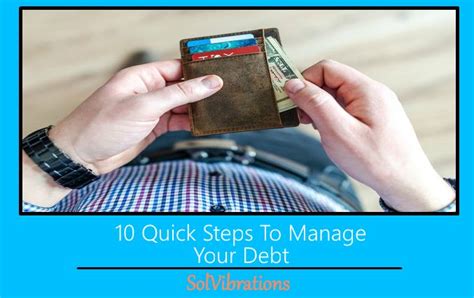 10 Quick Steps To Manage Your Debt Debt 10 Things Manage