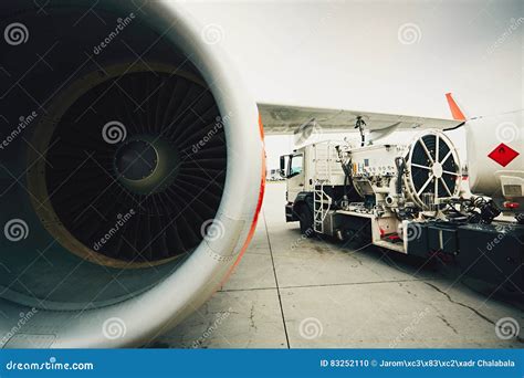 Refueling the aircraft stock photo. Image of close, refuel - 83252110