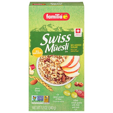 Familia No Added Sugar Swiss Muesli 12 Oz Oatmeal Hot Cereal Moe