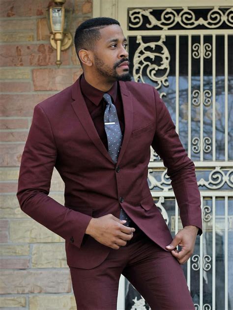 Mens Burgundy Slim Fit Suit Slim Fit Suit Stylish Men Slim Fit