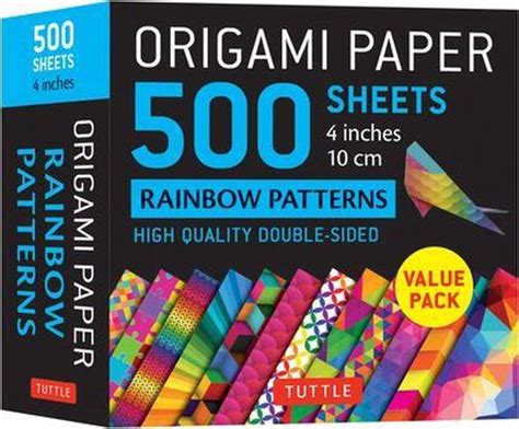 Origami Paper 500 Sheets Rainbow Patterns 4 10 Cm 9780804853576