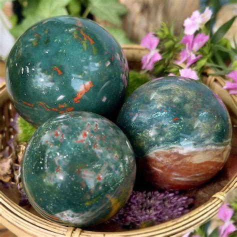 Sage Goddess Master Healing Bloodstone Sphere For Ultimate Wellness