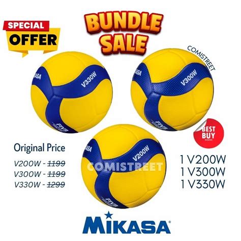 Mikasa Latest Volleyball Bundle V200w V300w V330w Perfect For Indoor Outdoor Size 6 Shopee