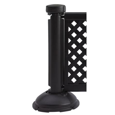 Grosfillex Us960117 Resin Fence Post And Interlocking Base Black