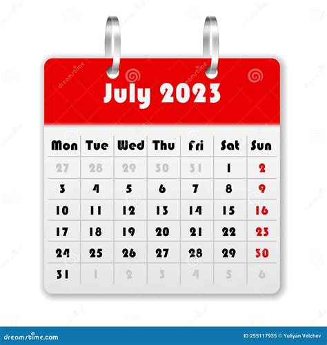 July 2023 Template, Calendar 2023 Design Vector, Planner Layout, Week ...