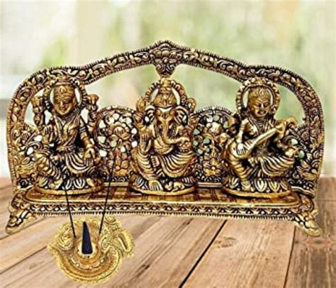 Ganesha Laxmi And Saraswati Statue For Home Decor Wedding Gift