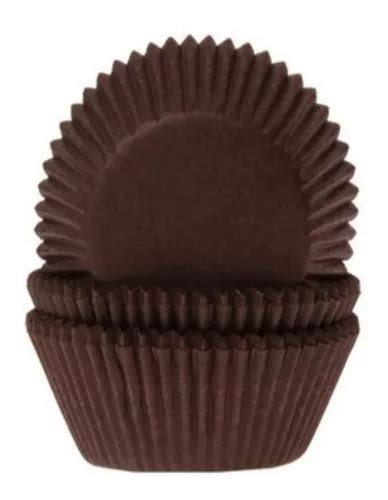 Forminha Forneável Cupcake Muffins Mini Bolo Marrom 57 Unid