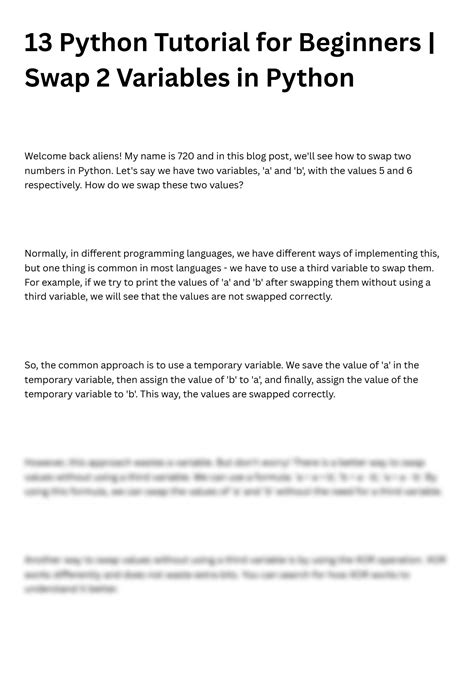 Solution Python Tutorial For Beginners Swap Variables In Python