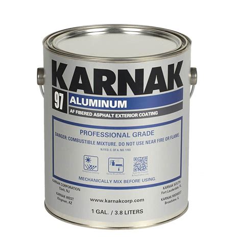 Karnak 1 Gal 97 Fibered Aluminum Silver Reflective Roof Coating 97 1 The Home Depot