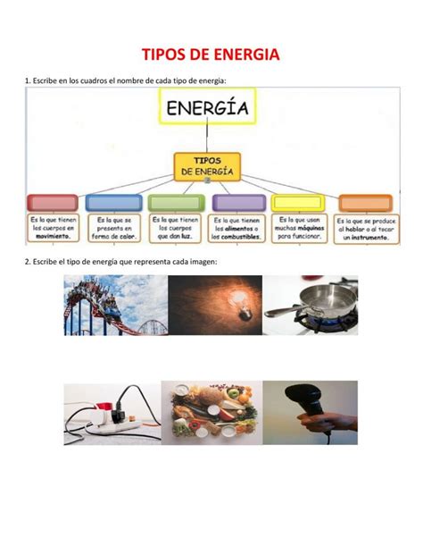 Actividad Interactiva De La Energia Para Tercero Puedes Hacer Los Ejercicios Online O Descargar