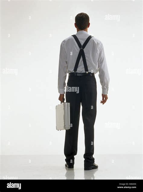 Businessman Briefcase Back View Professions Studio Cut Out Stand