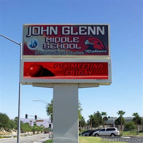 School Sign for John Glenn Middle School - Indio, CA