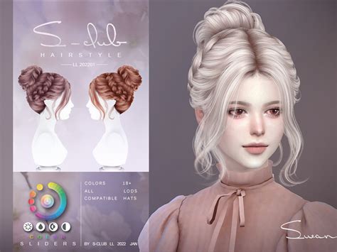 The Sims Resource Update Ballet Plate Hair Swan By S Club Sims 4