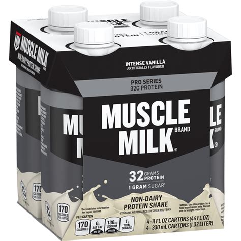 Muscle Milk Pro Protein Shake Intense Vanilla Artificially Flavored 11 Fl Oz 4 Count Shop