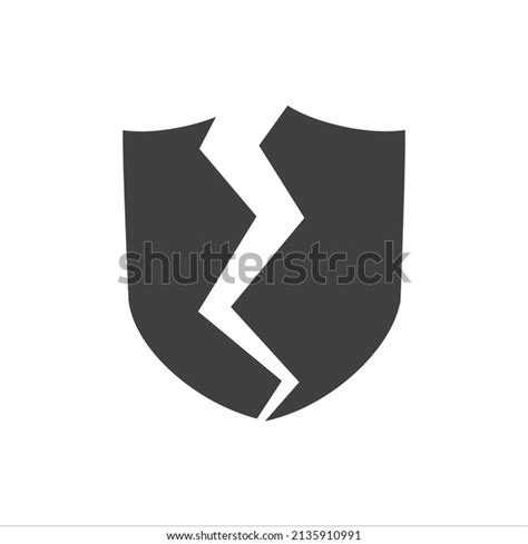 Broken Shield Vector Icon Filled Flat Stock Vector Royalty Free 2135910991 Shutterstock