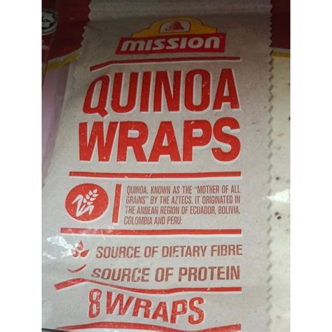 MISSION Quinoa Wraps High In Fibre And Protein 8 Pack 360g TORTILLA