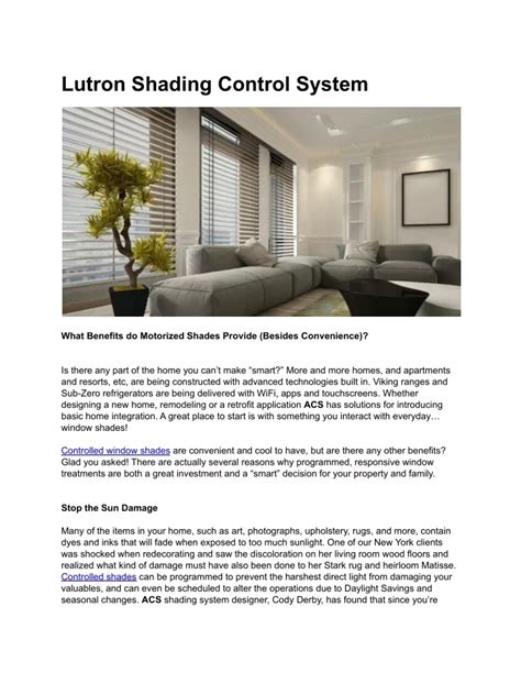 PPT - Lutron Shading Control System PowerPoint Presentation, free ...