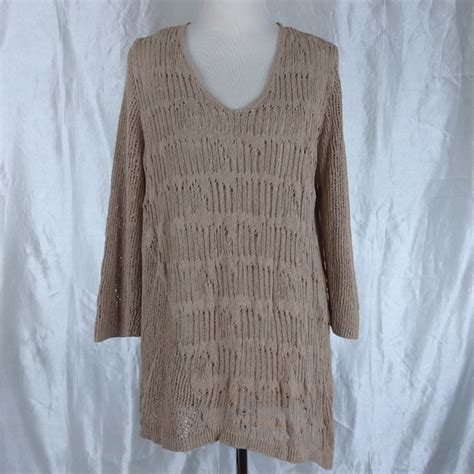 Roz And Ali Tops Roz Ali Crocheted Lined Geometric Blouse Size Xl