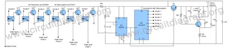 Six Level Wireless Water Level Indicator Circuit Diagram