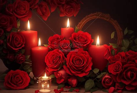 Red Rose And Candles Picture And HD Photos | Free Download On Lovepik