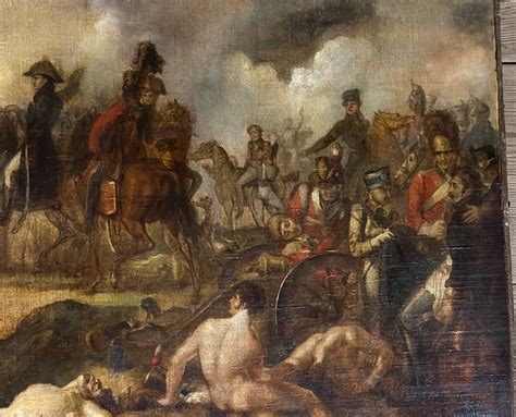 Proantic Napoleonic Battle Scene Oil On Canvas XIXth Century