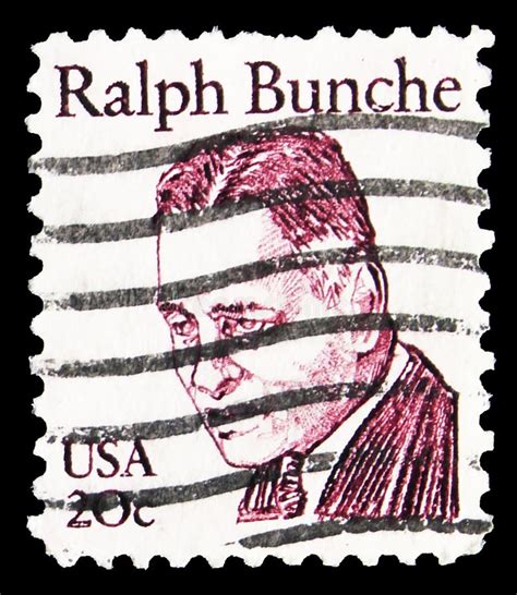 Postage Stamp Printed In United States Shows Ralph Bunche Great