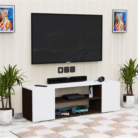 Northwood Narzo Tv Unit Engineered Wood Led Tv Standtv Cabinet With Wall Shelvesdisplay