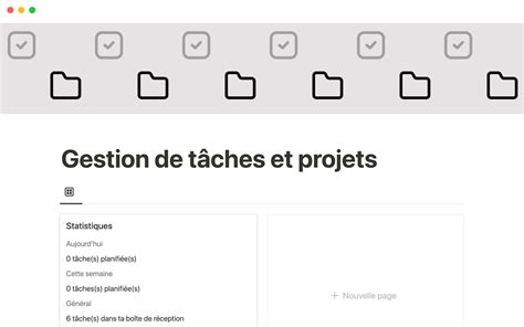 Gestion de tâches et projets Notion Template