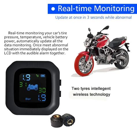 M3 водонепроницаемая система контроля давления в шинах мотоцикла TPMS ...