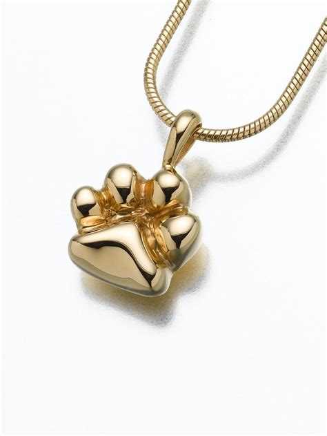 14k Gold Paw Print Keepsake Pendant