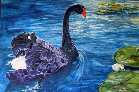 Black Swan Painting by Enola McClincey - Pixels