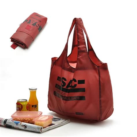 Personalized Nylon Sac Foldable Grocery Totes Promotional Shopping Bags