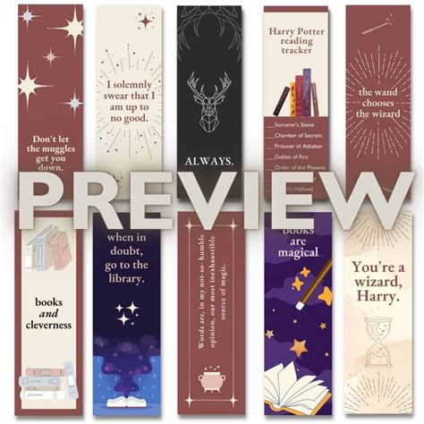 10 Free Printable Harry Potter Bookmarks (PDF)