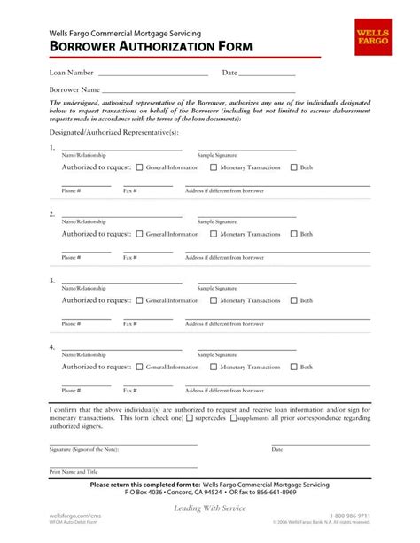 Borrower Authorization Form Fill Out Printable Pdf Forms Online